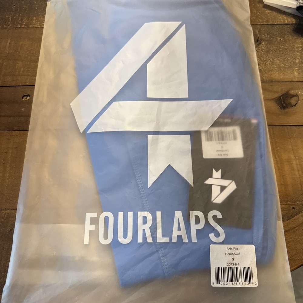 Fourlaps Solo Sports Bra Small Cornflower Blue One Shoulder 2073-6-1 NWT